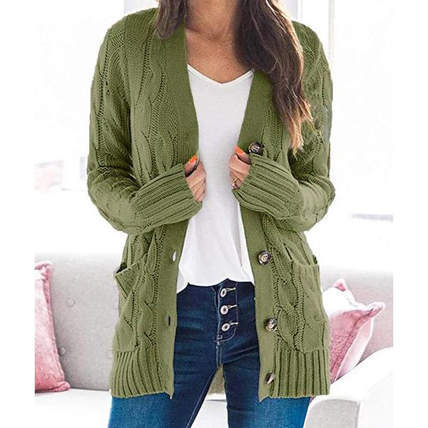 women's knits & tees 2021 autumn fashion pure color twist button cardigan sweater with pockets woman all-match long sleeve sweaters str, White
women's knits & tees 2021 autumn fashion pure color twist button cardigan sweater with pockets woman all-match long sleeve sweaters str, White
