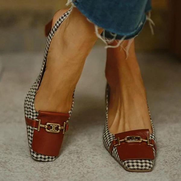 sandals 2021 square head color matching metal button thick heel for women summer fashion thousand bird lattice km010, Black
sandals 2021 square head color matching metal button thick heel for women summer fashion thousand bird lattice km010, Black