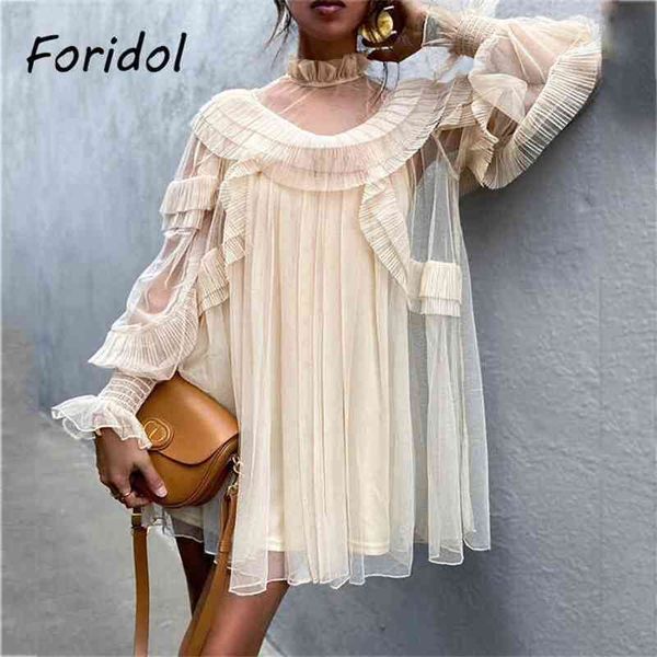 foridol turtleneck ruffle tulle party dress women spring autumn transparent lantern sleeve ladies short dress runway dress 210415, Black;gray
foridol turtleneck ruffle tulle party dress women spring autumn transparent lantern sleeve ladies short dress runway dress 210415, Black;gray