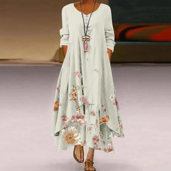 casual dresses summer fashion printed long sleeve dress women's loose round neck, Black;gray
casual dresses summer fashion printed long sleeve dress women's loose round neck, Black;gray