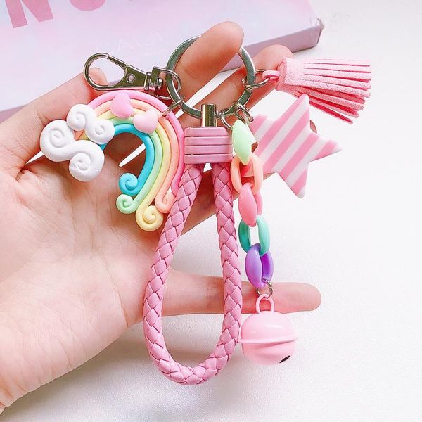 keychains lovely cute rainbow keychain leather strap braided rope tassel for women girl bell star lollipop bag charm pendant, Silver
keychains lovely cute rainbow keychain leather strap braided rope tassel for women girl bell star lollipop bag charm pendant, Silver