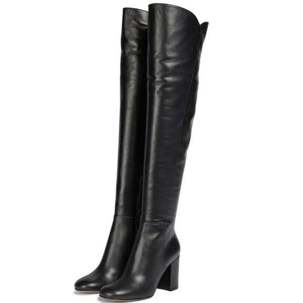 boots classic fashion winter women's leather warm over-the-knee boots, luxurious round toe mid-heel elegant high-top, Black
boots classic fashion winter women's leather warm over-the-knee boots, luxurious round toe mid-heel elegant high-top, Black
