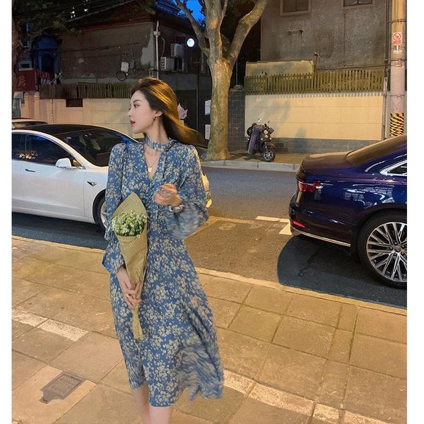 casual dresses french floral dress women vintage retro chiffon midi long sleeve elegant chic korean women's clothing autumn, Black;gray
casual dresses french floral dress women vintage retro chiffon midi long sleeve elegant chic korean women's clothing autumn, Black;gray