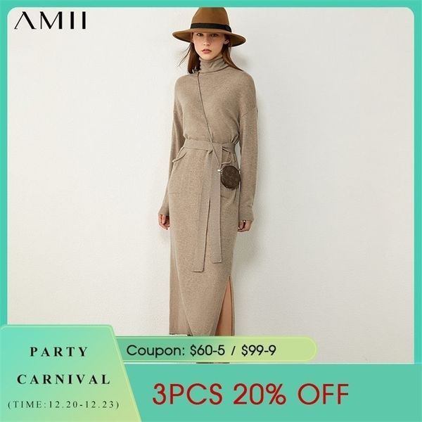amii minimalism autumn fashion women sweater dress solid turtleneck slim fit belt causal calf-length female 12040304 211220, Black;gray
amii minimalism autumn fashion women sweater dress solid turtleneck slim fit belt causal calf-length female 12040304 211220, Black;gray