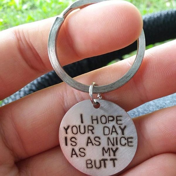 keychains fashion alloy keychain funny "i hope your day is as nice my butt" letter anniversary gift boyfriend gifts, Silver
keychains fashion alloy keychain funny "i hope your day is as nice my butt" letter anniversary gift boyfriend gifts, Silver