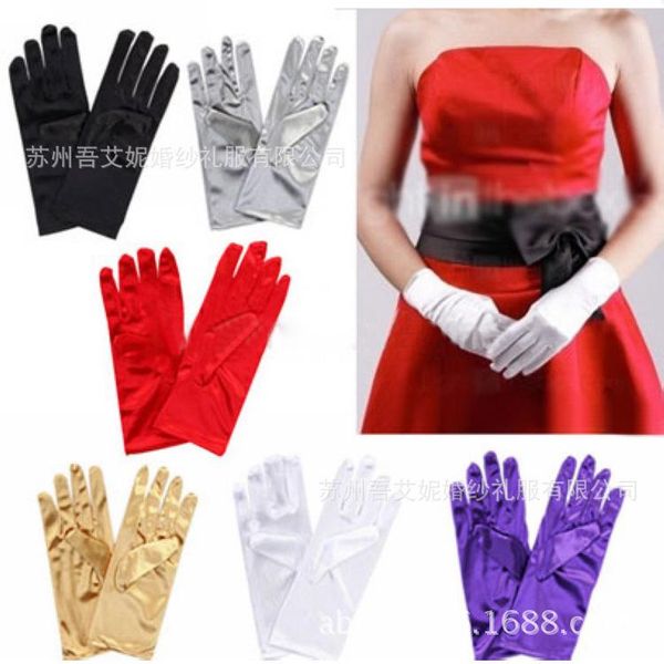 bridal gloves short finger women solid satin evening party dressing prom 14 color plain dyed glove for wedding lt063, White
bridal gloves short finger women solid satin evening party dressing prom 14 color plain dyed glove for wedding lt063, White