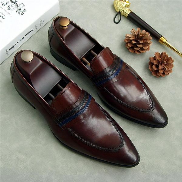 dress shoes spring men genuine leather wedding oxfords slip on handmade fashion business italian for man pointed toe, Black
dress shoes spring men genuine leather wedding oxfords slip on handmade fashion business italian for man pointed toe, Black