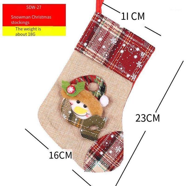 christmas decorations snowman stockings cartoon children's gifts tree pendant