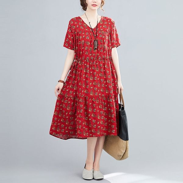 women cotton linen loose casual dress new arrival summer simple style v-neck vintage floral print female long dresses s3350 210412, Black;gray
women cotton linen loose casual dress new arrival summer simple style v-neck vintage floral print female long dresses s3350 210412, Black;gray