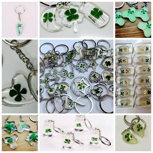 60 pcs real four leaf clover keychain mixed style nature shamrock vogue colorful jewelry, Slivery;golden
60 pcs real four leaf clover keychain mixed style nature shamrock vogue colorful jewelry, Slivery;golden