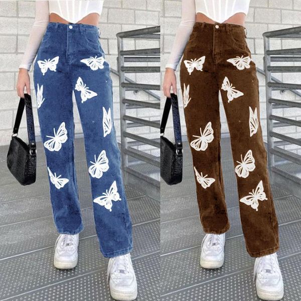women's pants & capris 2021 butterfly print female black graphic jean casual vintage denim waist long trouser girl jeans for women, Black;white
women's pants & capris 2021 butterfly print female black graphic jean casual vintage denim waist long trouser girl jeans for women, Black;white