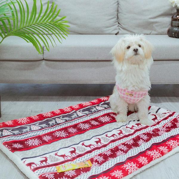 kennels & pens flannel dog mat bed house winter warm sleeping bag soft basket for small dogs cats kennel portable pets supplies
