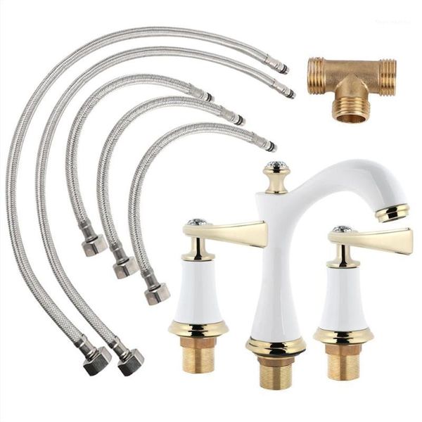 bathroom sink faucets three-hole basin faucet copper cabinet split three-piece titanium four points 20211
bathroom sink faucets three-hole basin faucet copper cabinet split three-piece titanium four points 20211