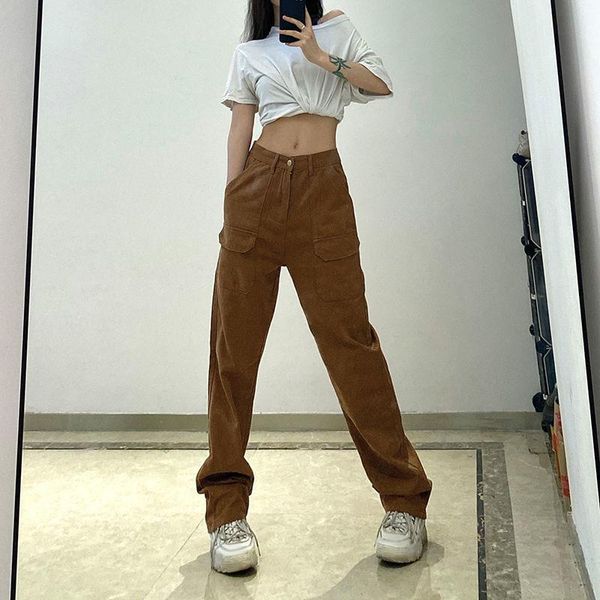 women's pants & capris woman jeans denim high waist tooling pocket straight pantalones vaqueros mujer, Black;white
women's pants & capris woman jeans denim high waist tooling pocket straight pantalones vaqueros mujer, Black;white