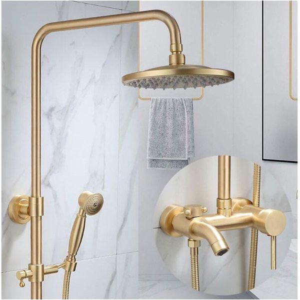 vidric gold brush shower set bathroom wall mounted mixer luxury bathtub & c sets