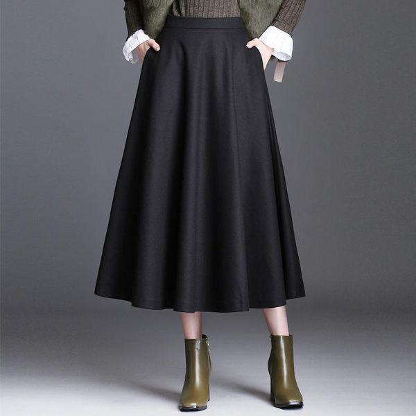 skirts autumn temperament long skirt woolen casual large swing solid color high waist was thin wild warm thick jupe mz3144, Black
skirts autumn temperament long skirt woolen casual large swing solid color high waist was thin wild warm thick jupe mz3144, Black
