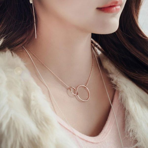 pendant necklaces s925 sterling silvery necklace double circle fashion jewelry ornaments, Silver
pendant necklaces s925 sterling silvery necklace double circle fashion jewelry ornaments, Silver