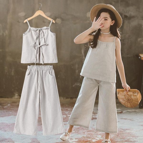 fashion suspenders clothes set for teenage children stripes shirts and loose wide leg pants summer 2021 kids girls outfits 12y clothing sets, White
fashion suspenders clothes set for teenage children stripes shirts and loose wide leg pants summer 2021 kids girls outfits 12y clothing sets, White