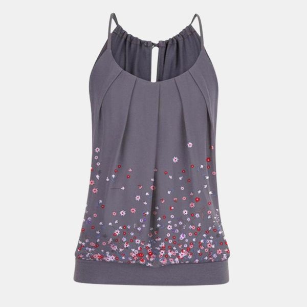 women's tanks & camis casual tank y2k floral printed for girl summer loose o neck pleated vest banded waist female camisole, White
women's tanks & camis casual tank y2k floral printed for girl summer loose o neck pleated vest banded waist female camisole, White