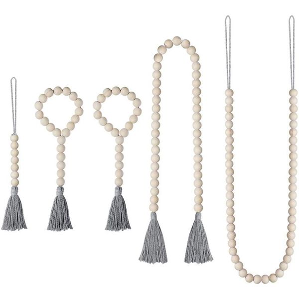 decorative objects & figurines 5 pack wood beads garland with tassels, farmhouse rustic country holiday decoration
decorative objects & figurines 5 pack wood beads garland with tassels, farmhouse rustic country holiday decoration