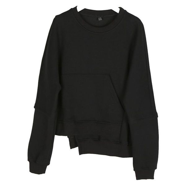 women's hoodies & sweatshirts hoodie autumn and winter fashion features irregular tailoring solid color long sleeved pullover plus velv, Black
women's hoodies & sweatshirts hoodie autumn and winter fashion features irregular tailoring solid color long sleeved pullover plus velv, Black