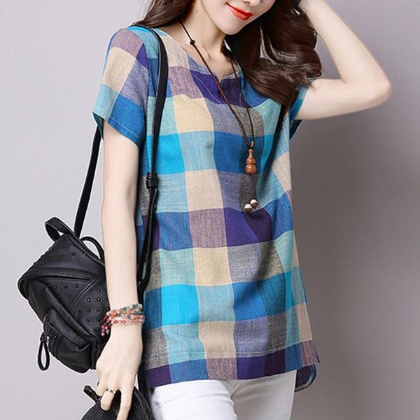 women's t-shirt cotton linen t shirt 2021 summer big plaid short sleeve loose basic women y2k graphic tees, White
women's t-shirt cotton linen t shirt 2021 summer big plaid short sleeve loose basic women y2k graphic tees, White