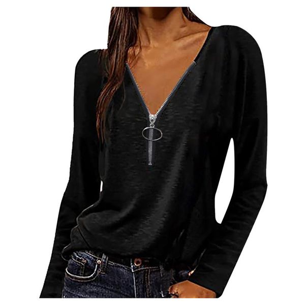women's blouses & shirts women blouse zipper v-neck long sleeve solid elegant plus size t shirt autumn vintage casual loose basic ropa, White
women's blouses & shirts women blouse zipper v-neck long sleeve solid elegant plus size t shirt autumn vintage casual loose basic ropa, White