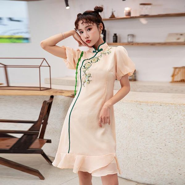 9744# summer young girl modified dress vintage retro chinese improved cheongsam elegant mandarin collar female qipao ethnic clothing, Red
9744# summer young girl modified dress vintage retro chinese improved cheongsam elegant mandarin collar female qipao ethnic clothing, Red