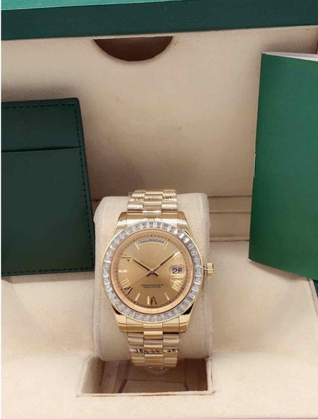 mens watch day date mechanical stainless 316l steel 41mm automatic movement fashion diamond watches waterproof wristwatches, Slivery;brown
mens watch day date mechanical stainless 316l steel 41mm automatic movement fashion diamond watches waterproof wristwatches, Slivery;brown