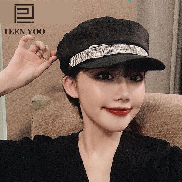 berets 2021 fashion net red military style woman navy hat water diamond octagonal autumn winter captain party army fatigues women, Blue;gray 
berets 2021 fashion net red military style woman navy hat water diamond octagonal autumn winter captain party army fatigues women, Blue;gray