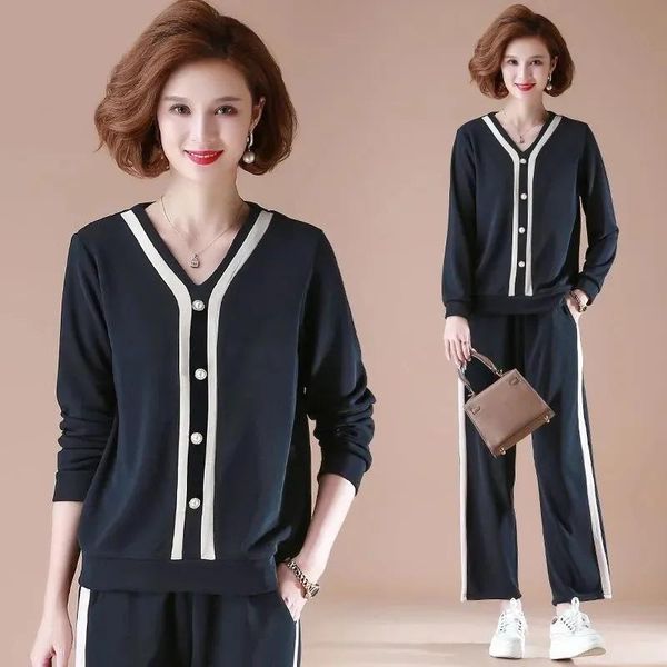 plus size 5xl casual tracksuit women outfit spring summer v-neck + wide leg pants suit 2 piece set middle aged mom clothing women's tw, White
plus size 5xl casual tracksuit women outfit spring summer v-neck + wide leg pants suit 2 piece set middle aged mom clothing women's tw, White
