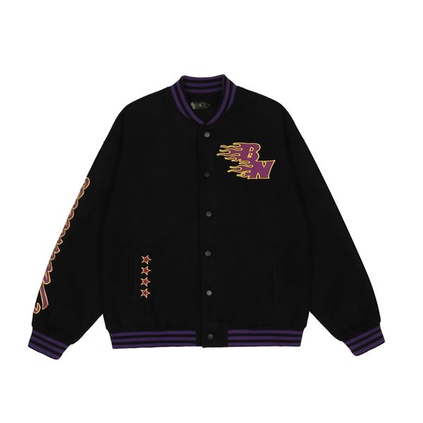 fashion brand letter embroidered jacket men's ins street hip hop trend loose stand collar baseball jacket, Black
fashion brand letter embroidered jacket men's ins street hip hop trend loose stand collar baseball jacket, Black
