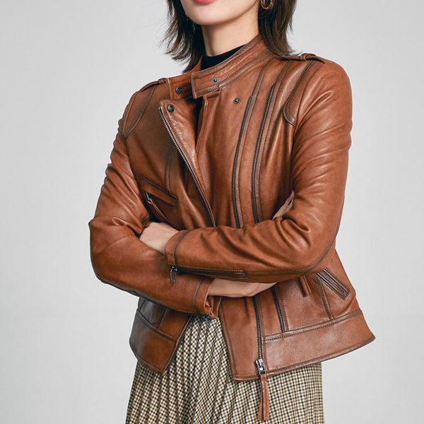 women's leather & faux real genuine jacket female 2021 spring autumn women clothing fashion sheepskin coat plus size women's outerw, Black
women's leather & faux real genuine jacket female 2021 spring autumn women clothing fashion sheepskin coat plus size women's outerw, Black