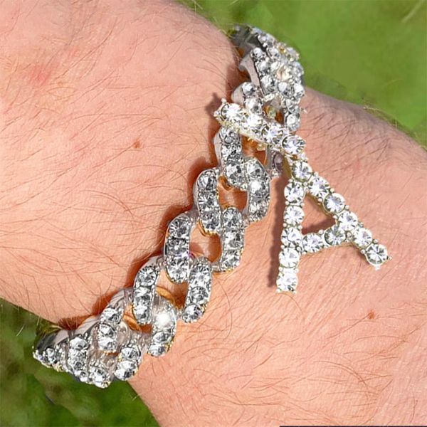link, chain punk miami crystal a-z initial cuban link bracelet women for men iced out wholesale pendant bracelets on hand bangles gift, Black
link, chain punk miami crystal a-z initial cuban link bracelet women for men iced out wholesale pendant bracelets on hand bangles gift, Black