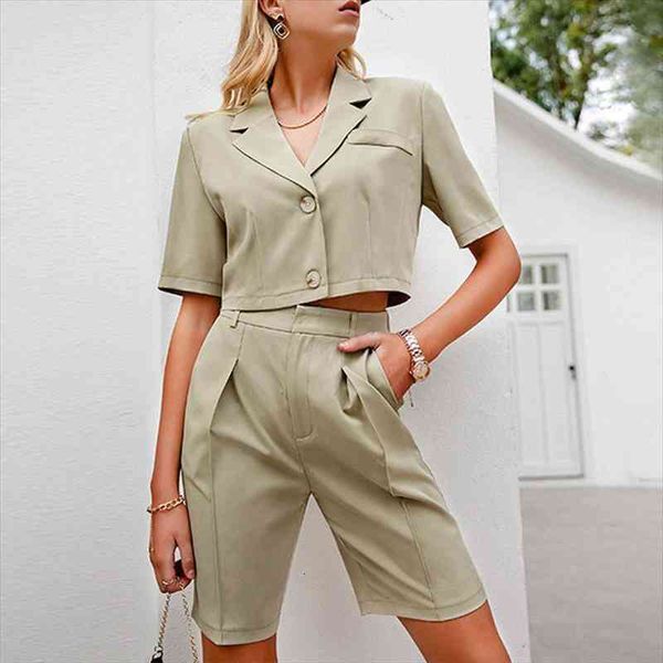 womens solid suits turn-down collar short sleeve cropped high waist shorts two piece set for office ladies summer, White
womens solid suits turn-down collar short sleeve cropped high waist shorts two piece set for office ladies summer, White