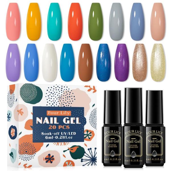 nail gel four lily kit 20pcs polish manicure for nails art varnishes soak off semi permanent professional, Red;pink
nail gel four lily kit 20pcs polish manicure for nails art varnishes soak off semi permanent professional, Red;pink