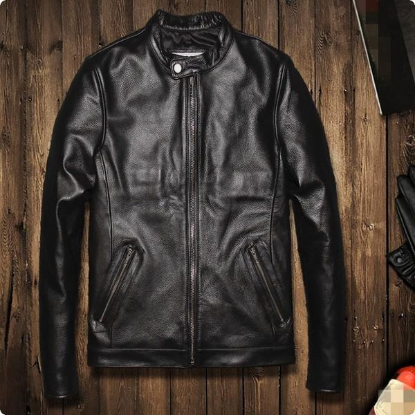 men's leather & faux fashion zipper 100% real jacket stand collar slim fit plus size male coat homens jaqueta de couro blouson moto, Black
men's leather & faux fashion zipper 100% real jacket stand collar slim fit plus size male coat homens jaqueta de couro blouson moto, Black