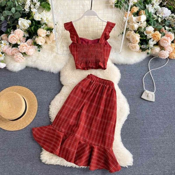 summer sets korean style women tracksuits plaid camisole short high waist skirt leisure vacation two piece ll963, Gray
summer sets korean style women tracksuits plaid camisole short high waist skirt leisure vacation two piece ll963, Gray