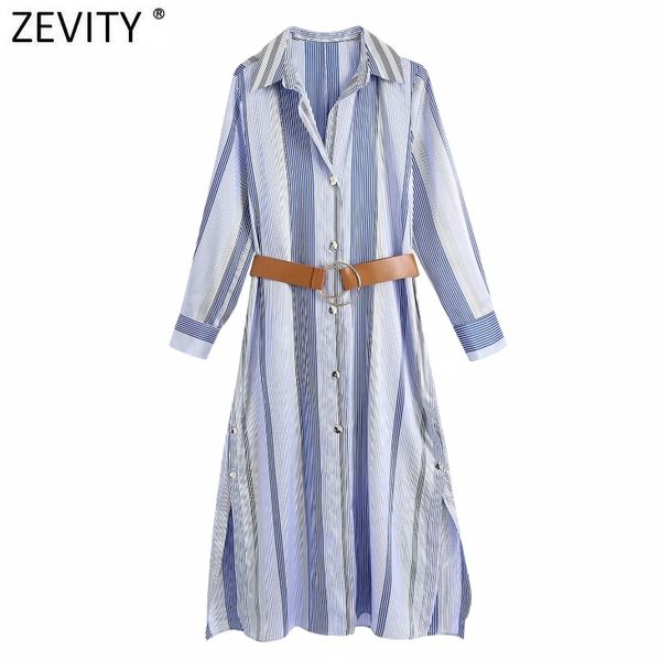 zevity women vintage contrast striped printing single breasted shirt dress office lady chic side split sashes vestido ds8207 210419, Black;gray
zevity women vintage contrast striped printing single breasted shirt dress office lady chic side split sashes vestido ds8207 210419, Black;gray