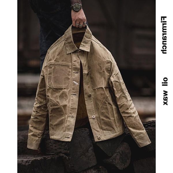 men's jackets men/women fall vintage american heavy ins oil wax canvas jacket perfect reproduce overalls cargo short coat casual, Black;brown
men's jackets men/women fall vintage american heavy ins oil wax canvas jacket perfect reproduce overalls cargo short coat casual, Black;brown