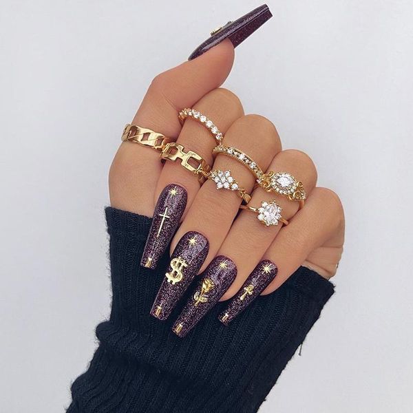 pcs/set fashion rings set women bohemian simple geometric chain crystal finger golden ring beach charm party jewelry gift cluster, Golden;silver
pcs/set fashion rings set women bohemian simple geometric chain crystal finger golden ring beach charm party jewelry gift cluster, Golden;silver