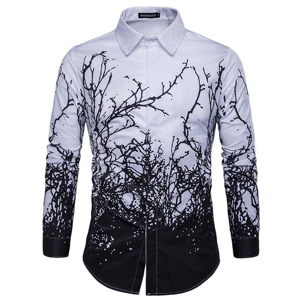 men's casual shirts for spring. personalized tree print. long sleeve large shirt 1314-c283, White;black
men's casual shirts for spring. personalized tree print. long sleeve large shirt 1314-c283, White;black