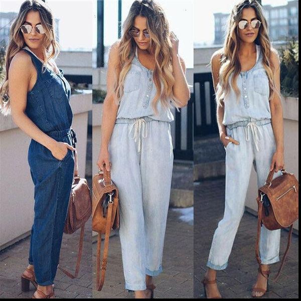 denim wash overall summer arrival womens romper cool street blue plain sleeveless loose jeans jumpsuit long pants, Black;white
denim wash overall summer arrival womens romper cool street blue plain sleeveless loose jeans jumpsuit long pants, Black;white