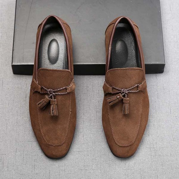 dress shoes men spring & autumn brand fashion wedding tassel classic design male formal, Black