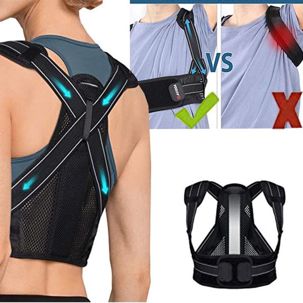 back support 2021 shoulder belt posture corrector postural fixer tape lumbar straight training, Black;blue
back support 2021 shoulder belt posture corrector postural fixer tape lumbar straight training, Black;blue