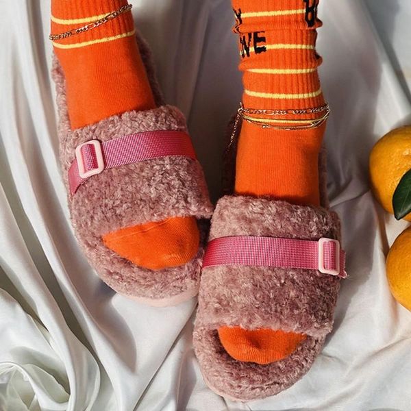 outdoor flat-bottomed non-slip women sandals winter double-layer faux fur comfortable all-matched strap slippers, Black
outdoor flat-bottomed non-slip women sandals winter double-layer faux fur comfortable all-matched strap slippers, Black