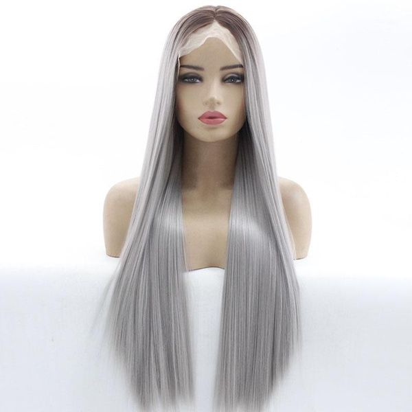 tone color ombre silver grey glueless lace front wigs light brown roots long natural straight heat resistant synthetic hair1, Black
tone color ombre silver grey glueless lace front wigs light brown roots long natural straight heat resistant synthetic hair1, Black