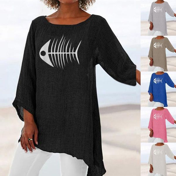 women's blouses & shirts plus size fashion cotton blouse loose print irregular o-neck casual autumn ladies female women long sleeve bl, White
women's blouses & shirts plus size fashion cotton blouse loose print irregular o-neck casual autumn ladies female women long sleeve bl, White