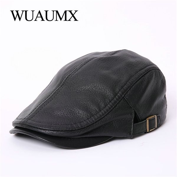 wuaumx sheepskin leather berets hats for men peaked cap spring autumn genuine duckbill hat male 210429, Blue;gray
wuaumx sheepskin leather berets hats for men peaked cap spring autumn genuine duckbill hat male 210429, Blue;gray