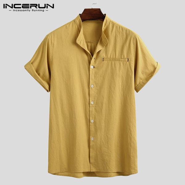 men solid color shirts man short sleeve lapel shirt casual loose pockets cotton camisa comfortable blusa 3xl incerun men's, White;black
men solid color shirts man short sleeve lapel shirt casual loose pockets cotton camisa comfortable blusa 3xl incerun men's, White;black